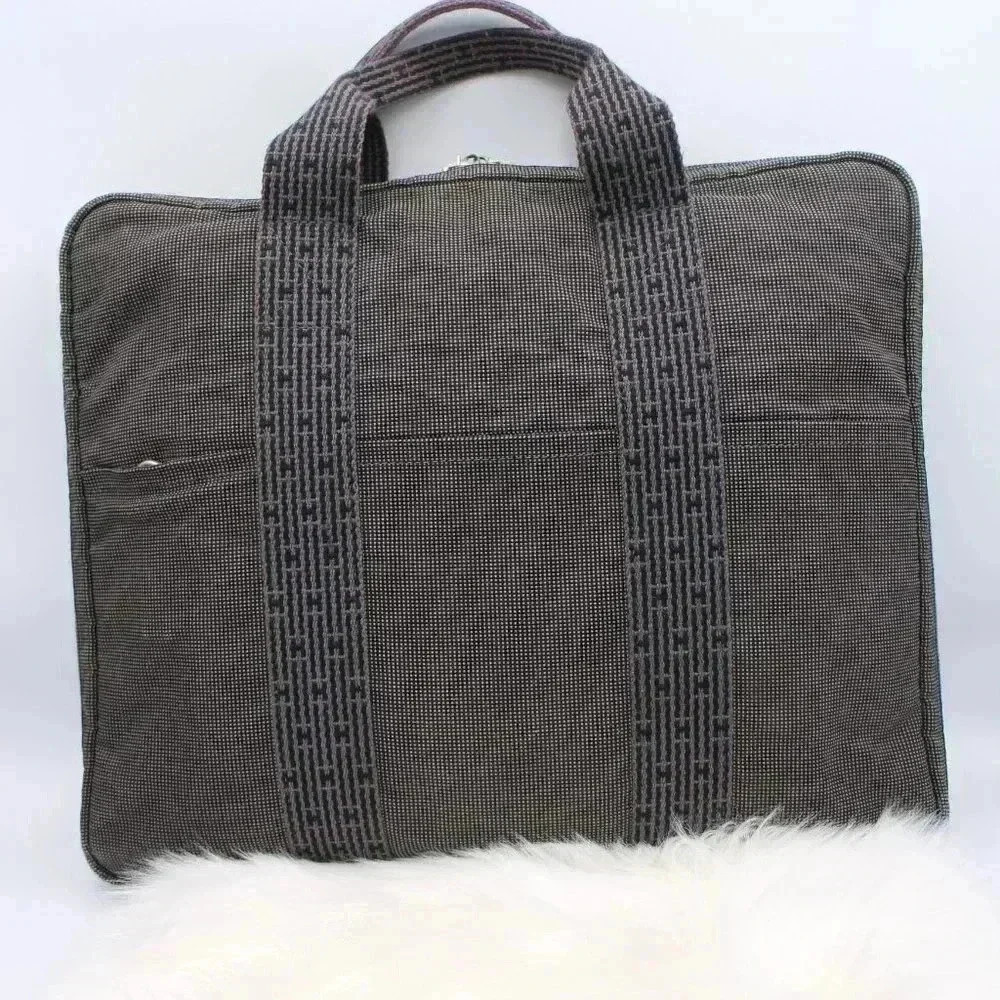 Hermès  Grey Business Briefcase Bag